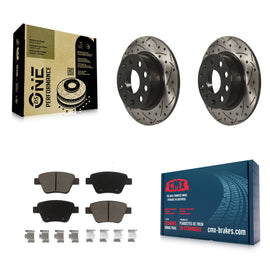 Rear Drilled Slot Disc Brake Rotor Ceramic Pad Kit For Volkswagen Beetle GTI Eos