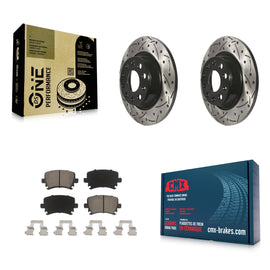 Rear Drill Slot Brake Rotors Ceramic Pad Kit For Volkswagen Tiguan CC Jetta Audi