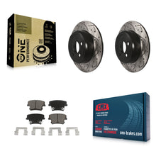 Charger l'image dans la galerie, Rear Drill Slot Disc Brake Rotors Ceramic Pad Kit For Dodge Charger Chrysler 300