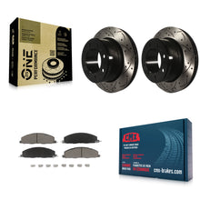 Charger l'image dans la galerie, Rear Drilled Slot Disc Brake Rotors Ceramic Pad Kit For Ram 2500 3500 1500 Dodge