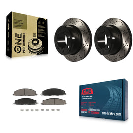 Rear Drilled Slot Disc Brake Rotors Ceramic Pad Kit For Ram 2500 3500 1500 Dodge