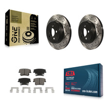 Charger l'image dans la galerie, Rear Drill Slot Disc Brake Rotors Ceramic Pad Kit For Dodge Charger Chrysler 300