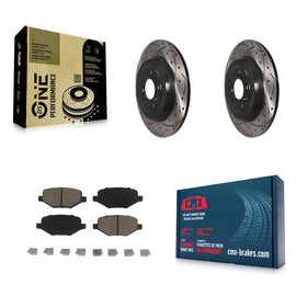 Rear Drilled Slot Brake Rotor Ceramic Pad Kit For Ford Explorer Edge Taurus Flex