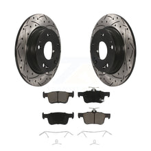 Load image into Gallery viewer, Rear Coated Drilled Slotted Disc Brake Rotor And Ceramic Pad Kit For Honda Civic