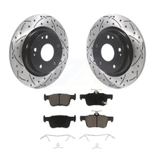 Charger l&#39;image dans la galerie, Rear Coated Drilled Slotted Disc Brake Rotor And Ceramic Pad Kit For Honda Civic