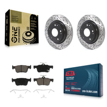 Charger l'image dans la galerie, Rear Coated Drilled Slotted Disc Brake Rotor And Ceramic Pad Kit For Honda Civic