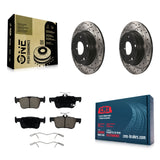 Rear Coated Drill Slot Disc Brake Rotors Ceramic Pad Kit For Honda Civic Insight