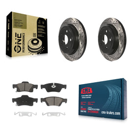 Rear Drilled Slot Brake Rotor & Ceramic Pad Kit For Jeep Grand Cherokee Dodge WK