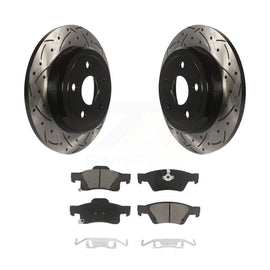 Rear Drilled Slot Disc Brake Rotor Ceramic Pad Kit For Jeep Grand Cherokee Dodge