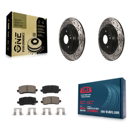 [Rear] 2015-2020 Acura TLX Performance Drilled & Slotted Brake Rotor & Ceramic Pads Kit For Max Braking