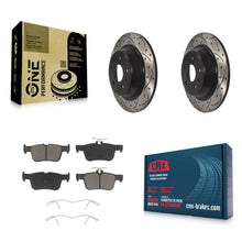 Charger l'image dans la galerie, Rear Drilled Slot Disc Brake Rotor &amp; Ceramic Pad Kit For Ford Fusion Lincoln MKZ