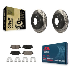 Rear Drilled Slot Brake Rotor Ceramic Pad Kit For Hyundai Elantra Kia Soul Forte