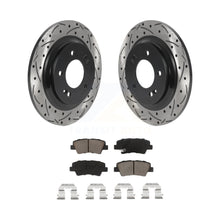 Charger l&#39;image dans la galerie, Rear Drilled Slot Brake Rotor Ceramic Pad Kit For Kia Optima Hyundai Sonata Soul