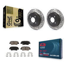 Charger l'image dans la galerie, Rear Coat Drill Slot Disc Brake Rotor Ceramic Pad Kit For Hyundai Accent Kia Rio