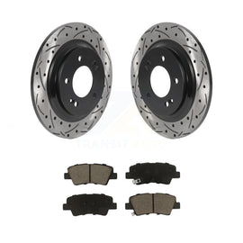 Rear Drill Slot Brake Rotors Ceramic Pad Kit For Hyundai Sonata Kia Optima GT EV