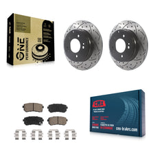Charger l'image dans la galerie, Rear Drilled Slot Disc Brake Rotor Ceramic Pad Kit For Hyundai Sonata Kia Optima