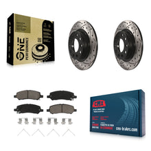Charger l'image dans la galerie, [Rear] 2013-2016 Dodge Dart Performance Drilled &amp; Slotted Brake Rotor &amp; Ceramic Pads Kit For Max Braking