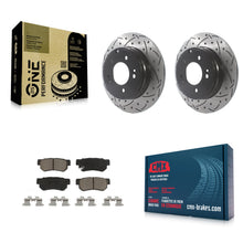 Charger l'image dans la galerie, Rear Coated Drill Slot Disc Brake Rotors Ceramic Pad Kit For Hyundai Sonata 3.3L
