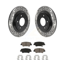 Charger l&#39;image dans la galerie, Rear Coated Drill Slot Disc Brake Rotor Ceramic Pad Kit For Hyundai Sonata Azera