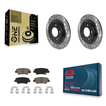 Load image into Gallery viewer, Rear Coated Drill Slot Disc Brake Rotor Ceramic Pad Kit For Hyundai Sonata Azera