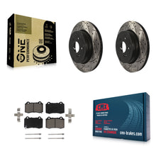 Load image into Gallery viewer, Rear Coat Drill Slot Disc Brake Rotors Ceramic Pad Kit For Hyundai Genesis Coupe