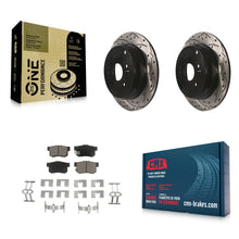 Load image into Gallery viewer, Rear Coated Drilled Slotted Disc Brake Rotors And Ceramic Pads Kit For Acura RDX