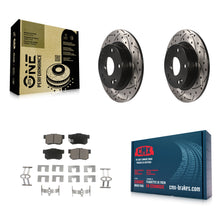 Charger l'image dans la galerie, Rear Drilled Slot Disc Brake Rotor Ceramic Pad Kit For Honda Civic Acura ILX CSX