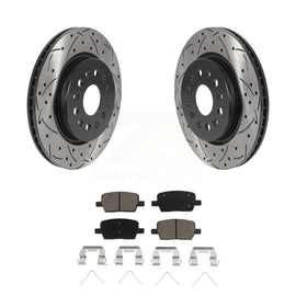 Rear Drilled Slot Brake Rotors Ceramic Pad Kit For Chevrolet Traverse GMC Acadia