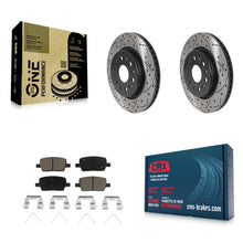 Load image into Gallery viewer, Rear Drilled Slot Brake Rotors Ceramic Pad Kit For Chevrolet Traverse GMC Acadia