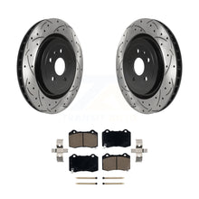 Charger l&#39;image dans la galerie, Rear Drilled Slot Brake Rotors Ceramic Pad Kit For Chevrolet Camaro Cadillac CTS