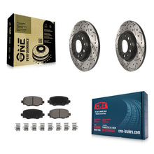 Charger l'image dans la galerie, Rear Drill Slot Disc Brake Rotors Ceramic Pad Kit For Jeep Cherokee Chrysler 200