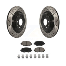 Load image into Gallery viewer, Rear Coated Drilled Slotted Disc Brake Rotor &amp; Ceramic Pad Kit For Jeep Cherokee