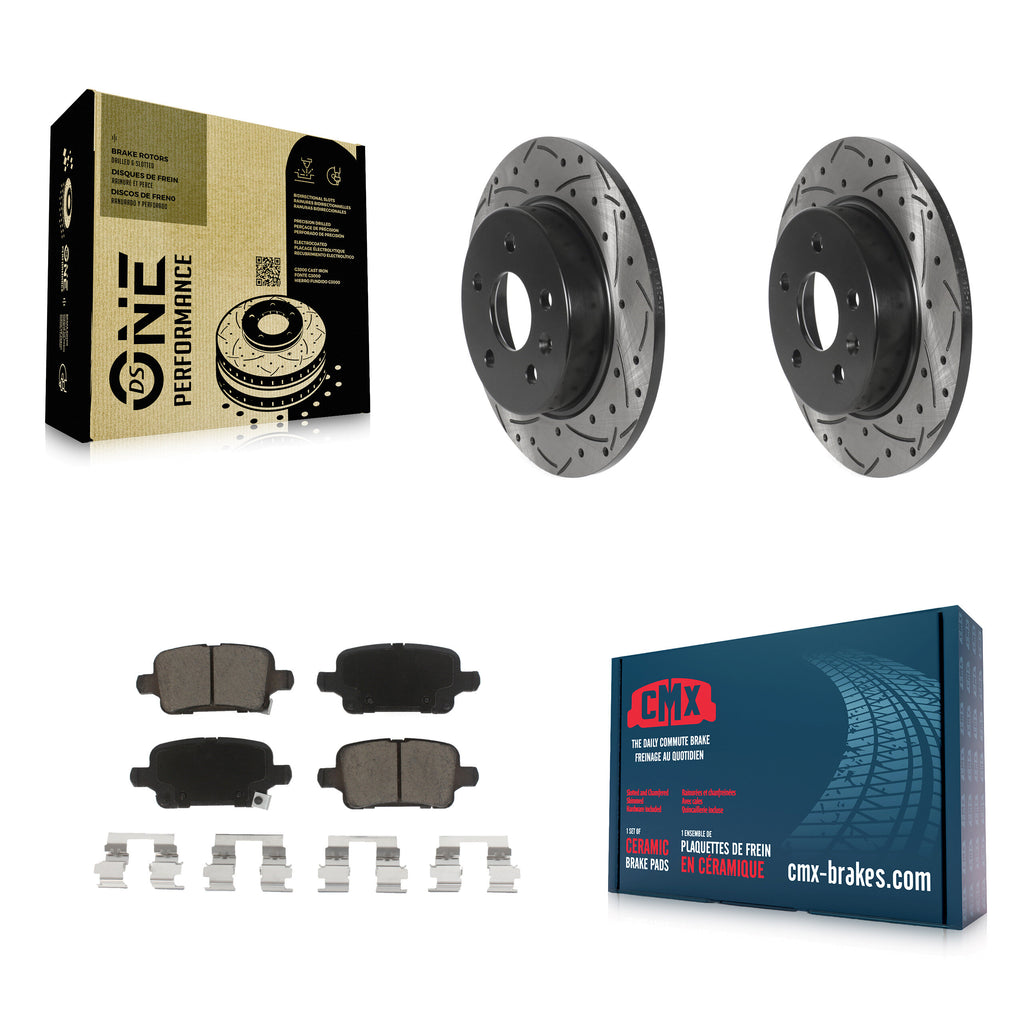 Rear Drill Slot Brake Rotor Ceramic Pad Kit For Chevrolet Cruze Volt Bolt EV EUV