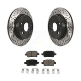 Rear Coated Drilled Slotted Disc Brake Rotor Ceramic Pad Kit For Chevrolet Cruze