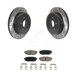 [Rear] 2014-2018 Subaru Forester 2.0L Performance Drilled & Slotted Brake Rotor & Ceramic Pads Kit For Max Braking