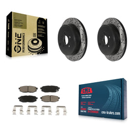 Rear Drill Slot Brake Rotor Ceramic Pad Kit For Subaru Outback Legacy Scion FR-S