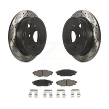 Load image into Gallery viewer, Rear Coated Drilled Slotted Disc Brake Rotors And Ceramic Pad Kit For Subaru WRX