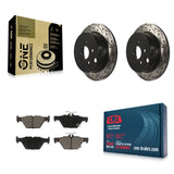 Rear Coated Drilled Slot Disc Brake Rotor & Ceramic Pad Kit For Subaru Crosstrek