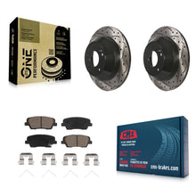 Charger l'image dans la galerie, Rear Drill Slot Brake Rotors Ceramic Pad Kit For Kia Sorento Hyundai Santa Fe XL