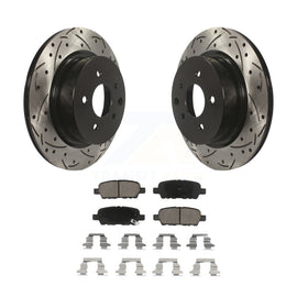 Rear Drill Slot Brake Rotor Ceramic Pad Kit For Nissan INFINITI Maxima G37 G35 Z