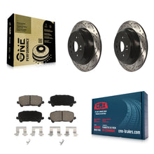 Load image into Gallery viewer, [Rear] 2014-2016 Acura MDX Performance Drilled &amp; Slotted Brake Rotor &amp; Ceramic Pads Kit For Max Braking