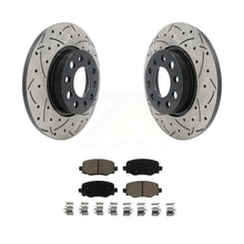 Charger l&#39;image dans la galerie, Rear Drilled Slot Disc Brake Rotor &amp; Ceramic Pad Kit For Jeep Renegade Fiat 500X