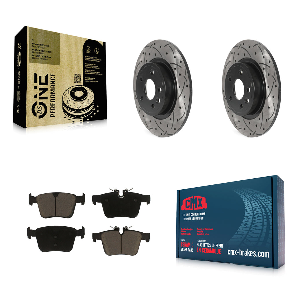 Rear Drill Slot Disc Brake Rotors Ceramic Pad Kit For Land Rover Discovery Sport