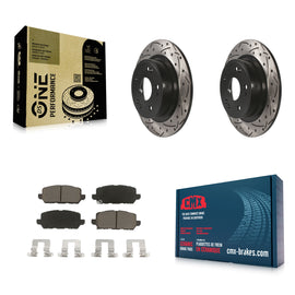 [Rear] 2016-2022 Honda HR-V Performance Drilled & Slotted Brake Rotor & Ceramic Pads Kit For Max Braking