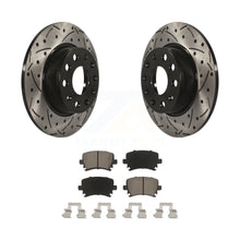 Charger l&#39;image dans la galerie, Rear Coated Drilled Slotted Disc Brake Rotors Ceramic Pad Kit For Volkswagen GTI