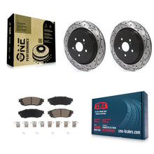 Charger l'image dans la galerie, Rear Drilled Slot Disc Brake Rotor Ceramic Pad Kit For Lexus RX350 RX450h RX350L