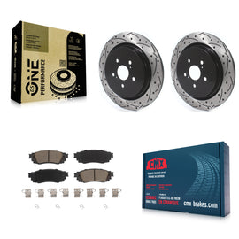Rear Drilled Slot Disc Brake Rotor Ceramic Pad Kit For Lexus RX350 RX450h RX350L