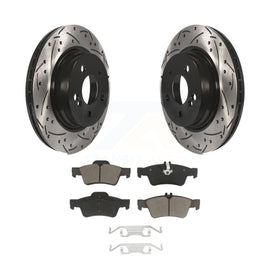 Rear Coated Drilled Slot Disc Brake Rotor Ceramic Pad Kit For Mercedes-Benz E550