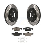 Rear Coated Drilled Slot Disc Brake Rotor Ceramic Pad Kit For Mercedes-Benz E550