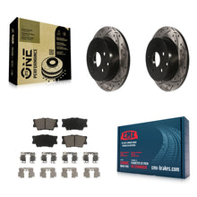 Load image into Gallery viewer, Rear Drilled Slot Disc Brake Rotors Ceramic Pad Kit For Toyota RAV4 Lexus HS250h